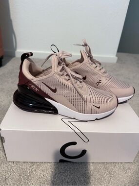Nike Women's Air Max 270 Sneakers - Blush Pink and Burgundy